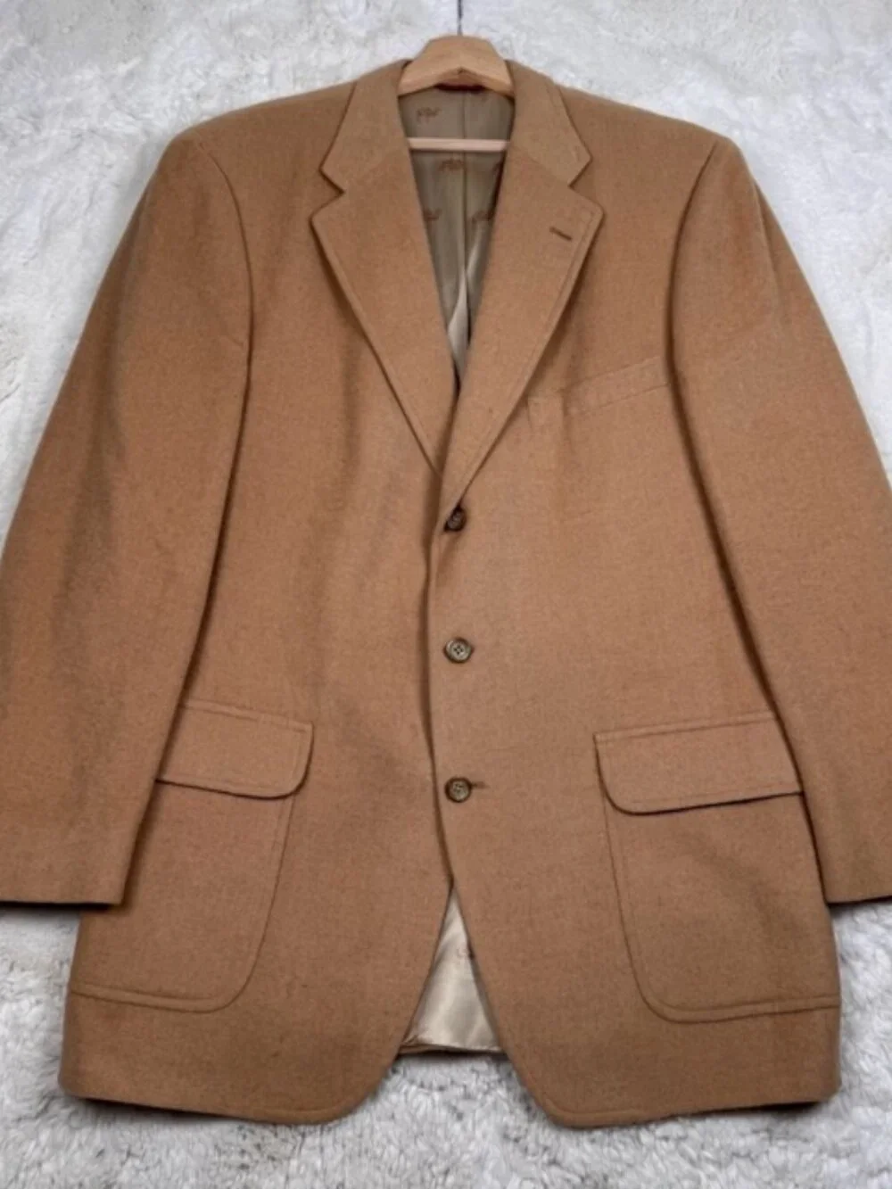 Jos. A. Bank Tan 3 Button Sport Coat 100% Camel Hair Mens 42R Blazer Premier